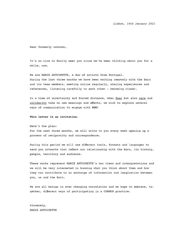 Letter Release 1