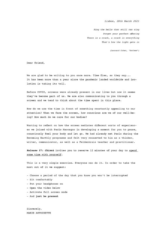 Letter Release 7